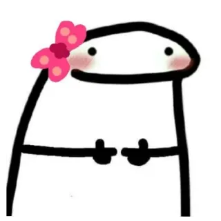 ☺️ stick figure, cute, cartoon, bow, simple whatsapp sticker