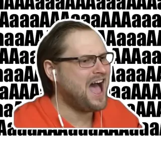 😲 AAAAA krzyk, mężczyzna, twarz, osoba, wyraz telegram sticker