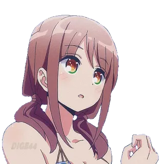 🙄 anime girl, cute, sticker, cartoon whatsapp sticker