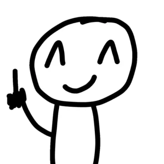 🖕 monigote, dedo corazón, ofensivo, grosero, dibujos animados, ilustración telegram sticker