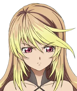 😒 anime, ragazza, personaggio, bionda, donna, illustrazione whatsapp sticker