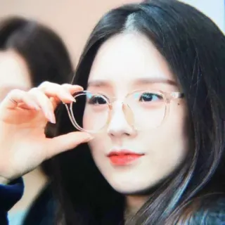 🧐 femme, lunettes, portrait, asiatique, beauté, mode, fille telegram sticker