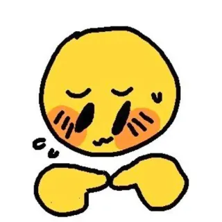 🦦 emoji, mignon, timide, rougir, jaune, gênant telegram sticker
