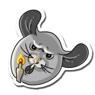 👿 topo, dito medio, cartone animato, adesivo, fiammifero, sigaretta whatsapp sticker