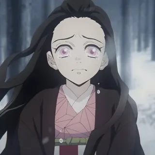🌺 Nezuko Kamado Demon Slayer 禰豆子, 鬼滅の刃, アニメ, マンガ, 泣く, 悲しい, キャラクター, 竈門禰豆子 telegram sticker