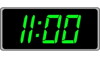 📟 11:00 time, clock, digital, eleven telegram sticker