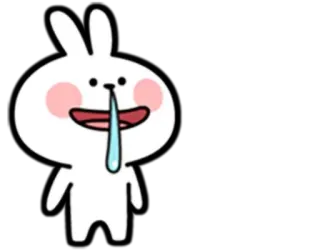🤤 lapin, mignon, dessin animé, kawaii, malade, morve telegram sticker