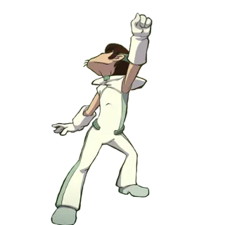 🕺 character, figure, pose, white suit, gesture telegram sticker