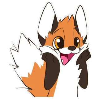 😍 raposa, animal, fofo, desenho animado, feliz, alegre whatsapp sticker