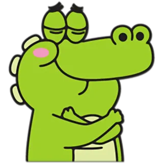 😊 cartoon, alligator, cute, animal, green, sticker telegram sticker