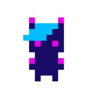 💙 Pixelkunst, Digitale Kunst, Tier, Niedlich, Figur telegram sticker
