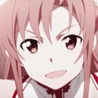 🥨 Asuna Yuuki Sword Art Online Anime, Meisje, Roze haar, Sword Art Online, Asuna Yuuki telegram sticker