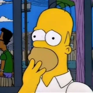 😟 Homer Simpson The Simpsons 호머 심슨, 심슨 가족, 먹기, 만화, 노란색, 웃긴 telegram sticker