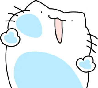 😬 Katze, süß, Sticker, Cartoon, Tier, blau whatsapp sticker