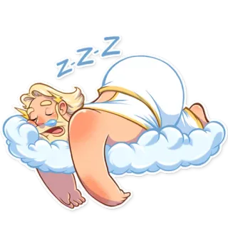 😴 Zeus Z-Z-Z sleep, sleeping, cloud, god, mythology, cartoon telegram sticker