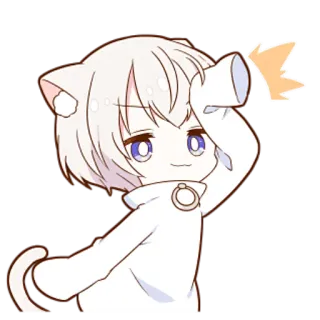 😐 Catboy, Anime, Chibi, Süß, Manga, Sticker whatsapp sticker