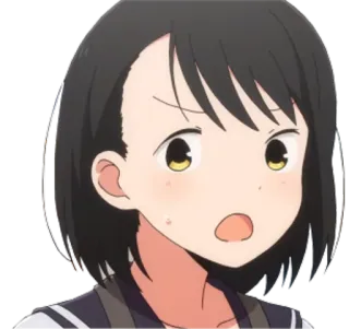 😠 anime, kartun, gadis, terkejut, malu, kaget whatsapp sticker