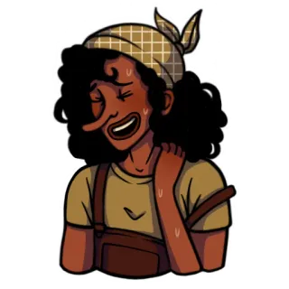 😅 Illustration, Cartoon, Frau, Schweiß, Figur, überarbeitet telegram sticker