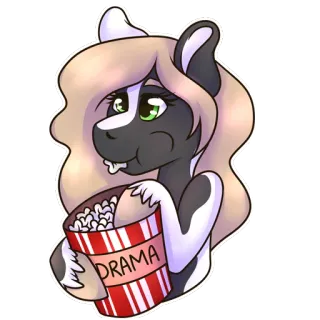👏 DRAMA скунс, мультфильм, попкорн, драма, анимация, фурри telegram sticker