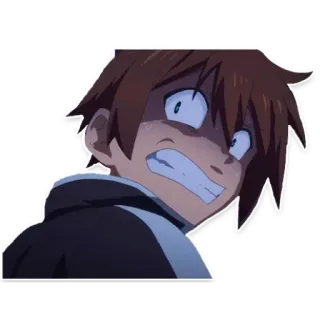 😳 Anime, Personaje, Preocupado, Asustado, Expresión whatsapp sticker