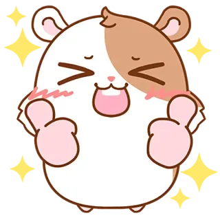 👍 criceto, pollice in su, carino, animale, felice, emoji telegram sticker