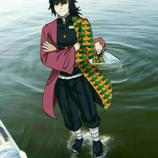 🌊 Giyu Tomioka Demon Slayer Аниме, Клинок, рассекающий демонов, Гию Томиока telegram sticker