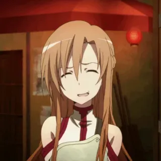 💞 Asuna Yuuki Sword Art Online anime, character, smiling, girl, animated whatsapp sticker