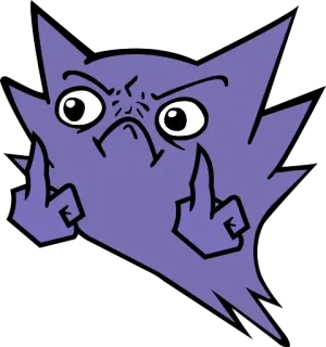 👻 dedo corazón, ofensivo, grosero, ira, dibujos animados, gesto telegram sticker