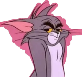 😏 Tom Cat Tom and Jerry cartone animato, gatto, sorrisetto, meme, divertente telegram sticker