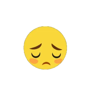 😔 triste, emoji, emoción, cara, deprimido whatsapp sticker