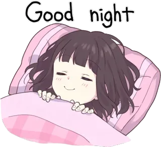 😴 Good night buenas noches, dormir, chica, anime, lindo telegram sticker