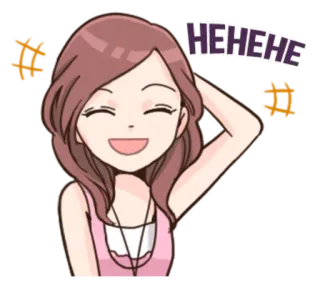 😅 HEHEHE lachen, frau, glücklich, anime telegram sticker