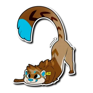 😋 Ti-by хорек, животное, мультфильм, пушистый telegram sticker