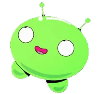 🤤 Mooncake Final Space Cartoon, Alien, Grün, Süß, Weltraum, Figur whatsapp sticker