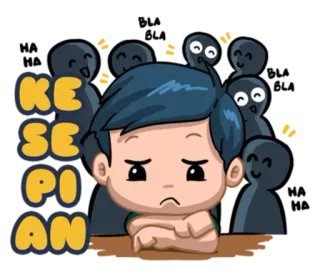 😢 KESEPIAN cô đơn, buồn, trầm cảm, cô lập, u sầu whatsapp sticker