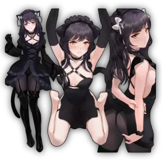 🔥 anime meisje, kattenmeisje, meid, sexy, cartoon telegram sticker