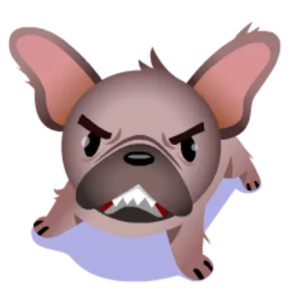 😠 cão, bravo, buldogue, filhote, emoji telegram sticker