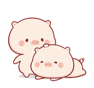⭐ pig, cute, animal, pink, cartoon whatsapp sticker