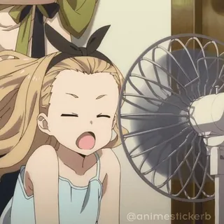 🥴 Dziewczyna anime, Fan, Lato, Kawaii, Kreskówka, Słodki whatsapp sticker