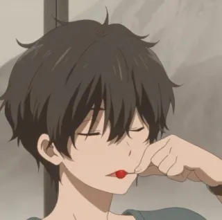 🎲 anime, boy, lollipop, eating, cartoon, casual telegram sticker