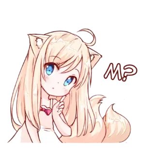 🙂 M? anime, cat girl, cute, manga whatsapp sticker