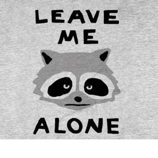 😑 LEAVE ME ALONE rakun, binatang, kesepian, tinggalkan aku sendiri, sedih, kartun, meme whatsapp sticker