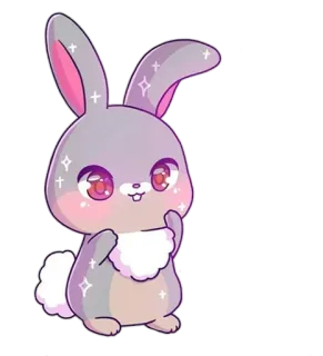 😱 кролик, милый, животное, наклейка, зайчик, каваий, блестящий telegram sticker