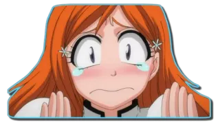 😢 Orihime Inoue Bleach anime, crying, Orihime Inoue, Bleach telegram sticker