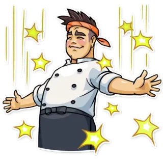 ✨ chef, cocina, estrellas, celebración, feliz telegram sticker