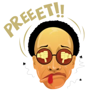 😜 PREET!! desaprovação, polegar para baixo, desenho animado, triste, feedback negativo, expressão facial telegram sticker