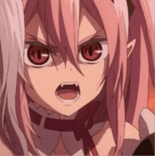 😡 Anime, Vampir, Wütend, Wild, rote Augen telegram sticker