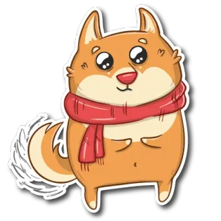 🥺 dog, scarf, animal, cute, sticker, cartoon telegram sticker