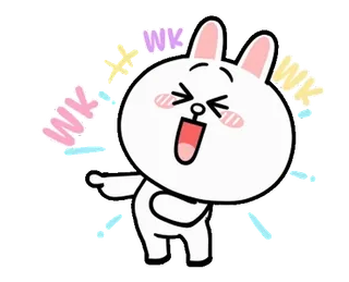 🤪 WK rabbit, laughing, happy, cute, wink, cartoon telegram sticker
