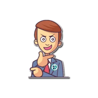 🤔 Kreskówka, Wskazywanie, Mężczyzna, Garnitur, Biznes, Osoba telegram sticker